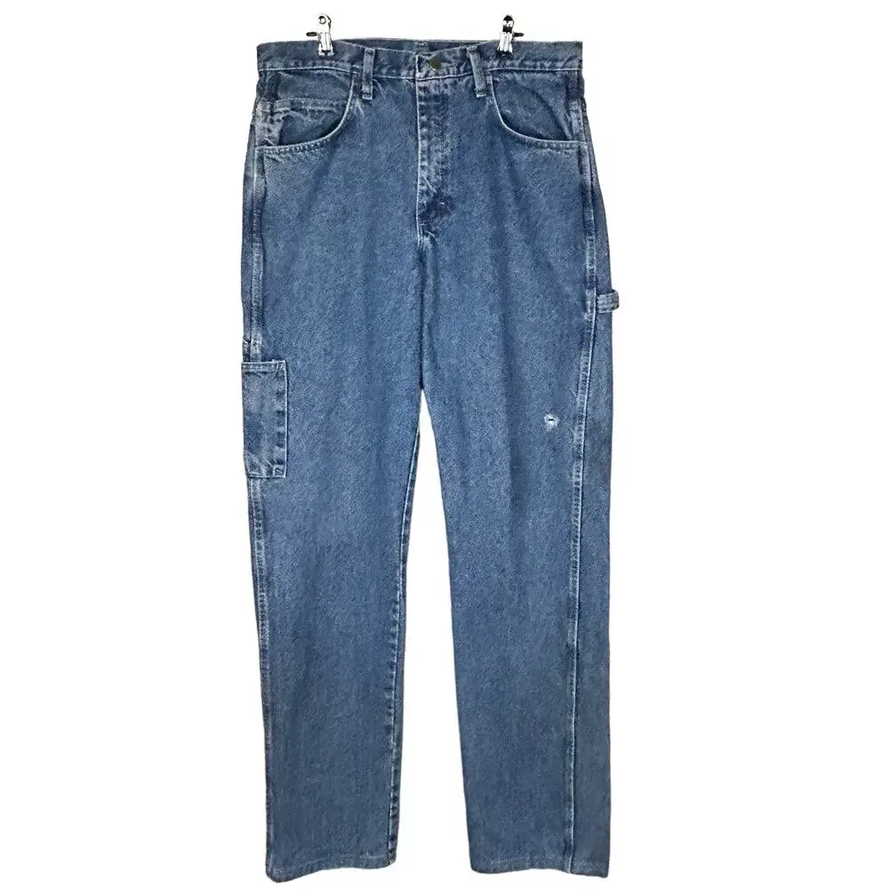 Bulwark FR Men Jeans Size 34 Blue Flame Resistant Carpenter Style Heavy Denim
